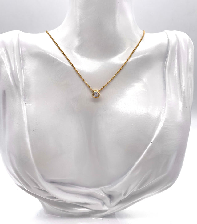 Elegante Gelbgold-Kette mit 0,25 ct Brillant