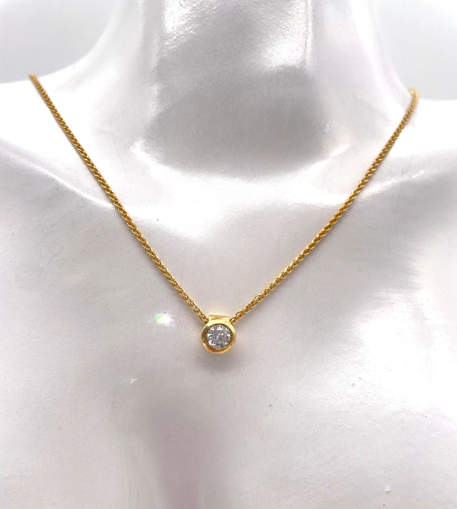 Elegante Gelbgold-Kette mit 0,25 ct Brillant