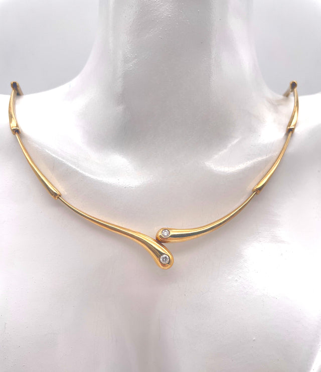 Goldcollier mit 2 Brillianten