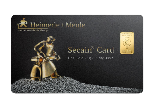 Secain Card Goldbarren 1g Heimerle + Meule