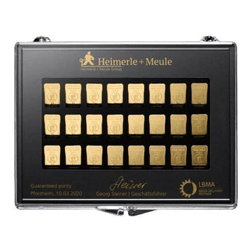 50 x Goldbarren 1g Heimerle + Meule