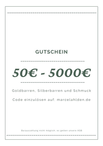 Geschenkgutschein - Marcel Ahlden Gold, Silber und Schmuck