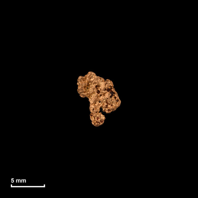 Goldnugget Nr. 26-0194 in tatsächlicher Größe – alle Nuggets im gleichen Maßstab aufgenommen