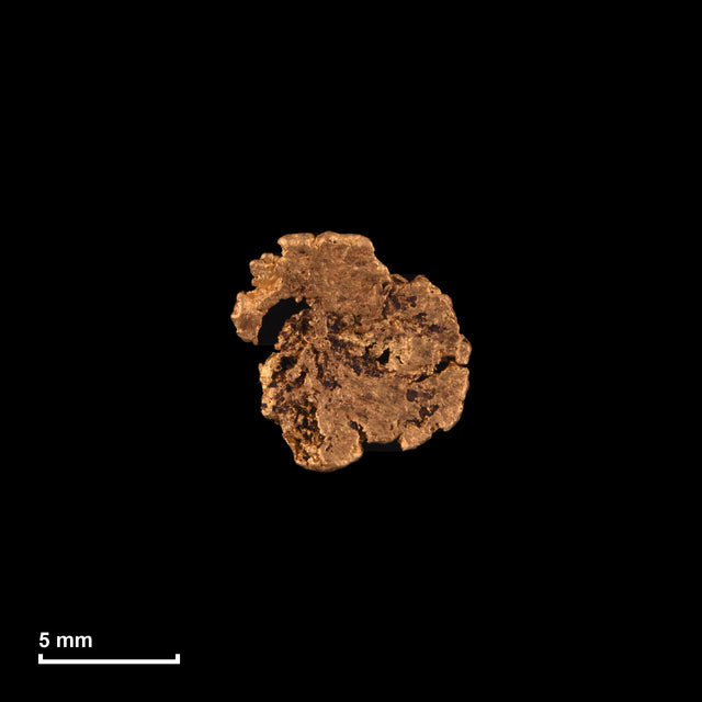 Goldnugget Nr. 26-0050 mit Maßstab: 9,6 × 9,6 mm bei 0,38 g