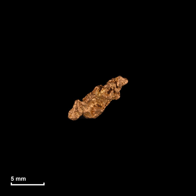 Goldnugget Nr. 26-0209 in tatsächlicher Größe – alle Nuggets im gleichen Maßstab aufgenommen
