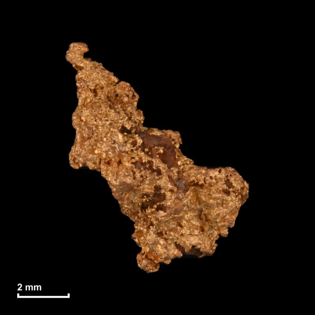Goldnugget Nr. 26-0226 mit Maßstab: 8,8 × 7,0 mm bei 0,45 g