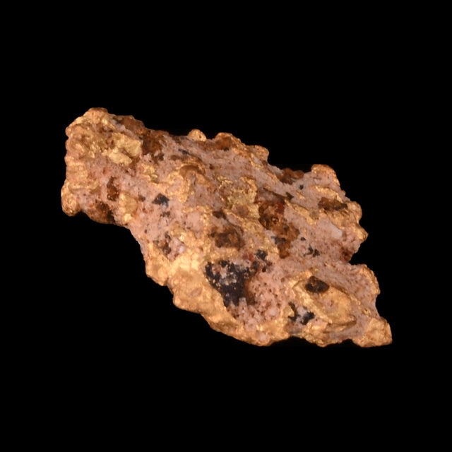 Goldnugget aus Leonora, Westaustralien, 0,50 g, Unikat Nr. 26-0311, freigestellt vor schwarzem Grund