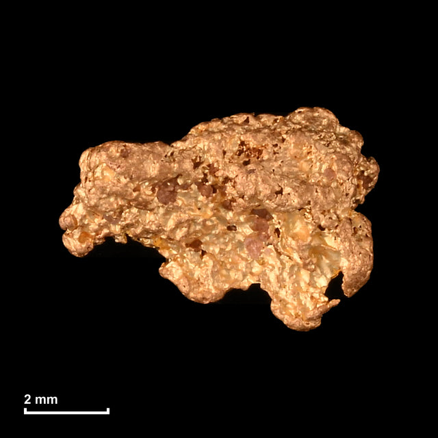 Goldnugget Nr. 26-0327 mit Maßstab: 7,5 × 5,3 mm bei 0,52 g