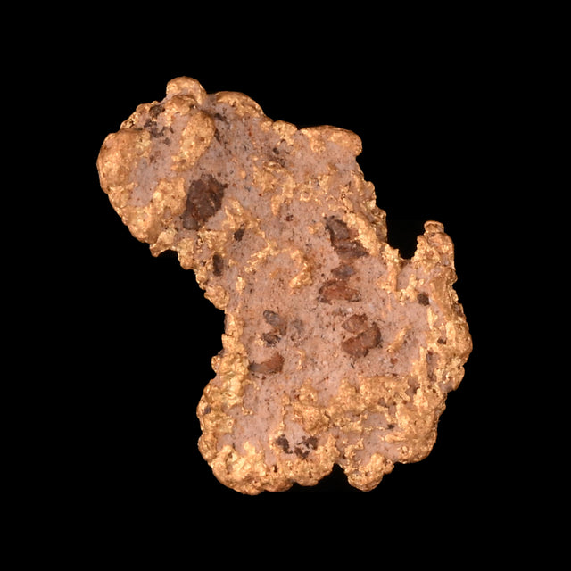 Goldnugget aus Leonora, Westaustralien, 0,58 g, Unikat Nr. 26-0308, freigestellt vor schwarzem Grund