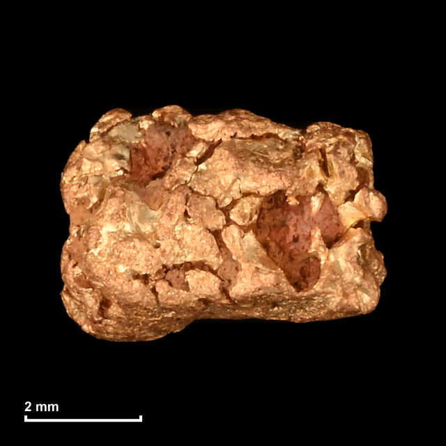 Goldnugget Nr. 26-0326 mit Maßstab: 5,6 × 4,0 mm bei 0,58 g
