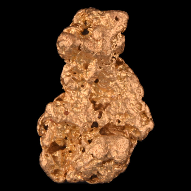 Goldnugget Nr. 26-0025 in der Nahaufnahme: Oberfläche und Struktur