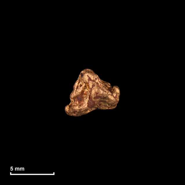 Goldnugget Nr. 26-0101 mit Maßstab: 6,1 × 5,3 mm bei 0,62 g