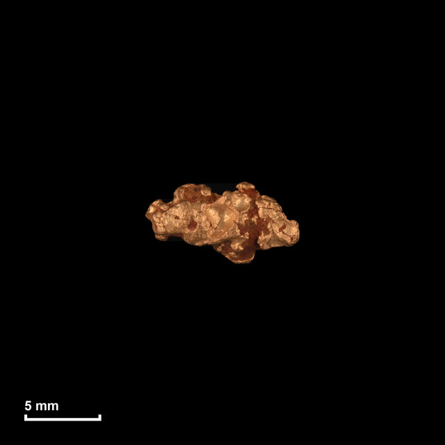 Goldnugget Nr. 26-0179 in tatsächlicher Größe – alle Nuggets im gleichen Maßstab aufgenommen