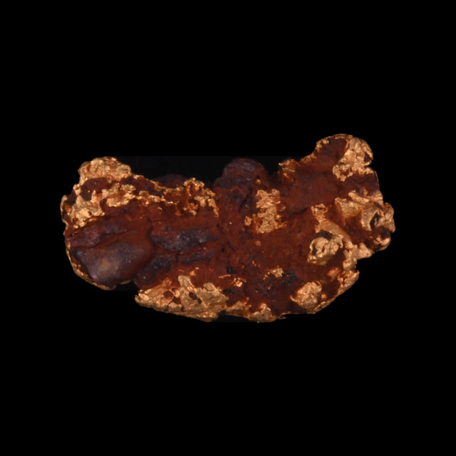 Goldnugget aus Leonora, Westaustralien, 0,69 g, Unikat Nr. 26-0183, freigestellt vor schwarzem Grund