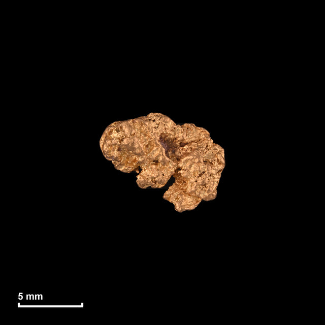 Goldnugget Nr. 26-0088 mit Maßstab: 9,5 × 7,6 mm bei 0,72 g