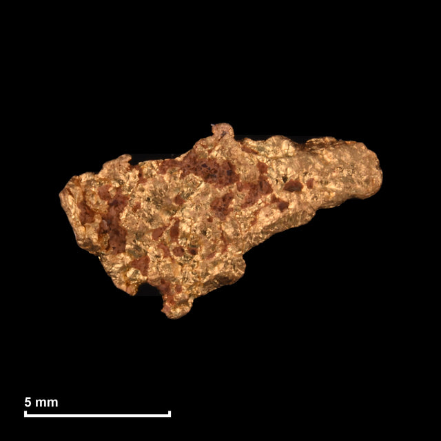 Goldnugget Nr. 26-0172 mit Maßstab: 11,1 × 6,7 mm bei 0,72 g