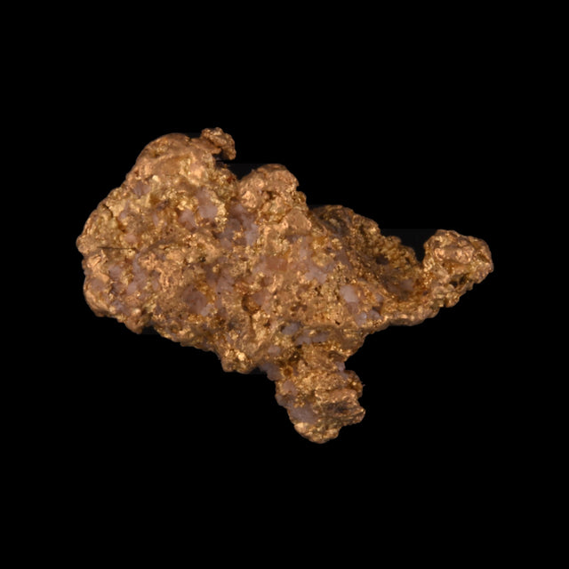 Goldnugget aus Leonora, Westaustralien, 0,75 g, Unikat Nr. 26-0142, freigestellt vor schwarzem Grund