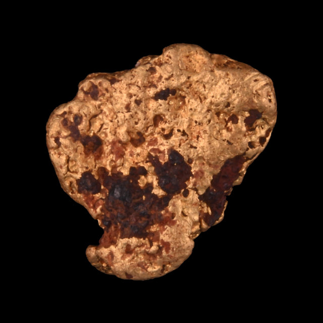 Goldnugget aus Leonora, Westaustralien, 0,76 g, Unikat Nr. 26-0223, freigestellt vor schwarzem Grund
