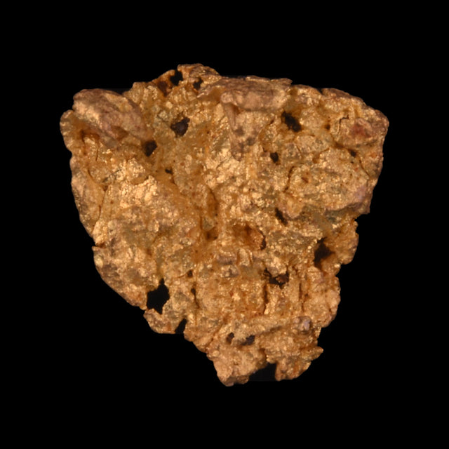 Goldnugget aus Leonora, Westaustralien, 0,78 g, Unikat Nr. 26-0202, freigestellt vor schwarzem Grund