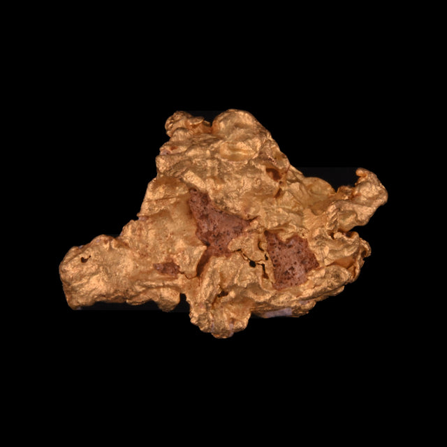 Goldnugget aus Leonora, Westaustralien, 0,79 g, Unikat Nr. 26-0165, freigestellt vor schwarzem Grund