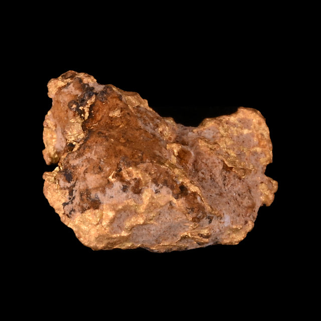 Goldnugget aus Leonora, Westaustralien, 0,80 g, Unikat Nr. 26-0316, freigestellt vor schwarzem Grund