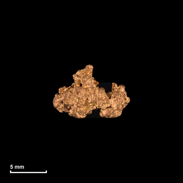 Goldnugget Nr. 26-0094 mit Maßstab: 10,5 × 7,3 mm bei 0,81 g
