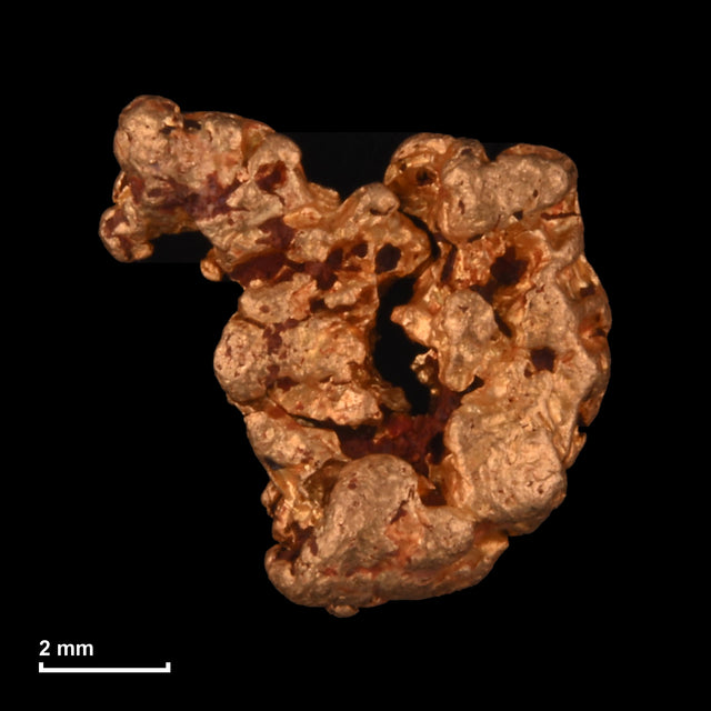 Goldnugget Nr. 26-0180 mit Maßstab: 8,0 × 7,8 mm bei 0,82 g