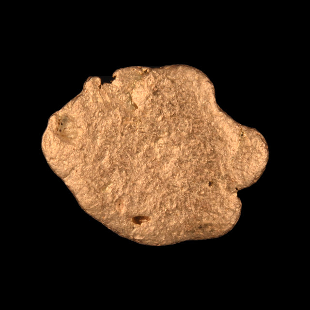 Goldnugget aus Leonora, Westaustralien, 0,84 g, Unikat Nr. 26-0128, freigestellt vor schwarzem Grund
