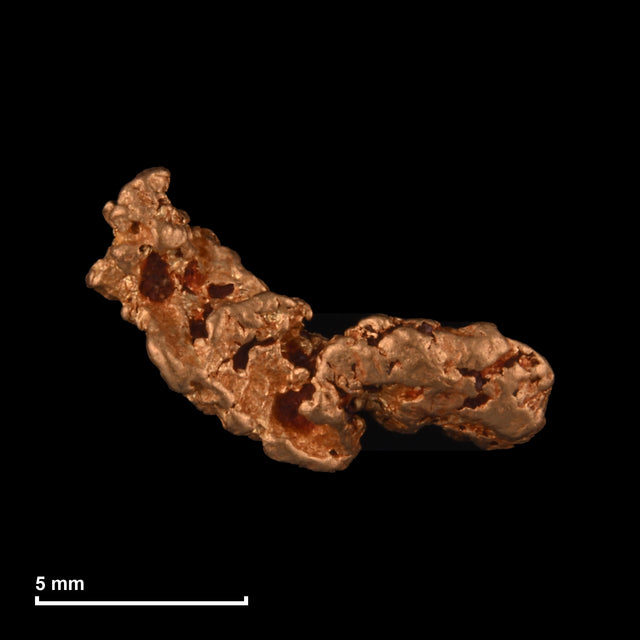 Goldnugget Nr. 26-0193 mit Maßstab: 11,0 × 7,2 mm bei 0,85 g