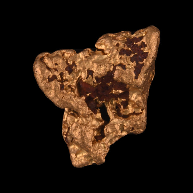 Goldnugget aus Leonora, Westaustralien, 0,87 g, Unikat Nr. 26-0184, freigestellt vor schwarzem Grund