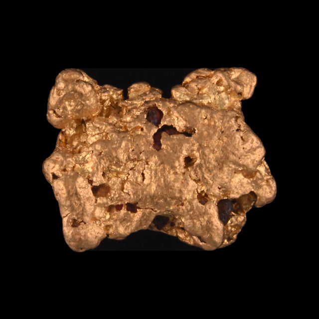 Goldnugget aus Leonora, Westaustralien, 0,93 g, Unikat Nr. 26-0127, freigestellt vor schwarzem Grund