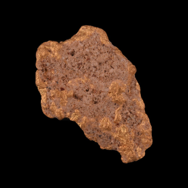 Goldnugget aus Leonora, Westaustralien, 0,94 g, Unikat Nr. 26-0295, freigestellt vor schwarzem Grund