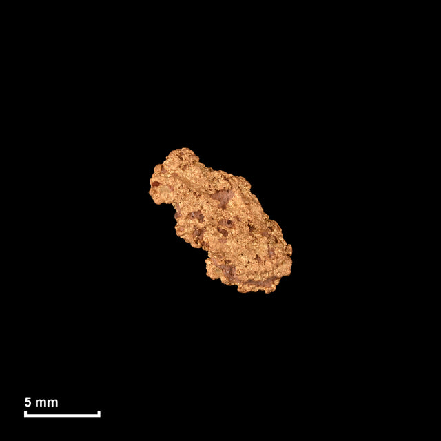 Goldnugget Nr. 26-0330 in tatsächlicher Größe – alle Nuggets im gleichen Maßstab aufgenommen
