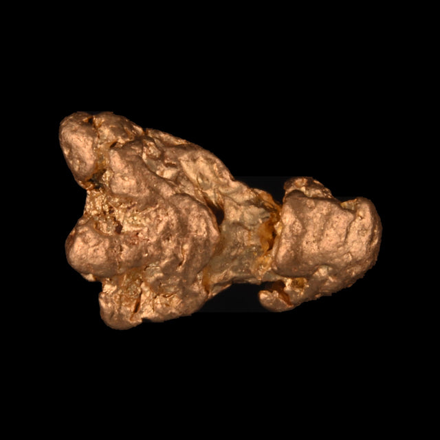 Goldnugget aus Leonora, Westaustralien, 1,00 g, Unikat Nr. 26-0134, freigestellt vor schwarzem Grund