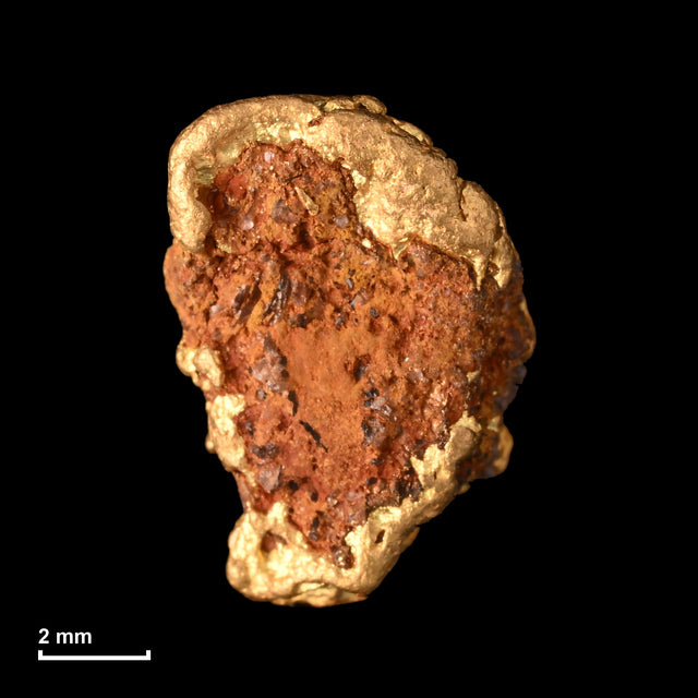 Goldnugget Nr. 26-0340 mit Maßstab: 9,1 × 6,7 mm bei 1,03 g