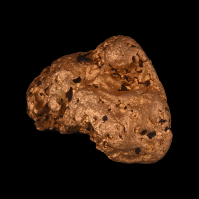 Goldnugget aus Leonora, Westaustralien, 1,05 g, Unikat Nr. 26-0161, freigestellt vor schwarzem Grund