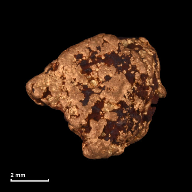 Goldnugget Nr. 26-0175 mit Maßstab: 7,3 × 6,6 mm bei 1,10 g