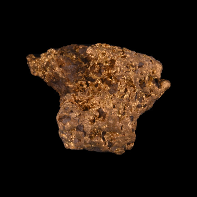 Goldnugget aus Leonora, Westaustralien, 1,15 g, Unikat Nr. 26-0253, freigestellt vor schwarzem Grund