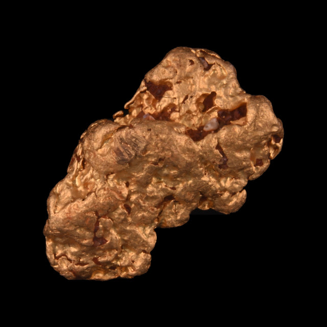 Goldnugget aus Leonora, Westaustralien, 1,18 g, Unikat Nr. 26-0159, freigestellt vor schwarzem Grund