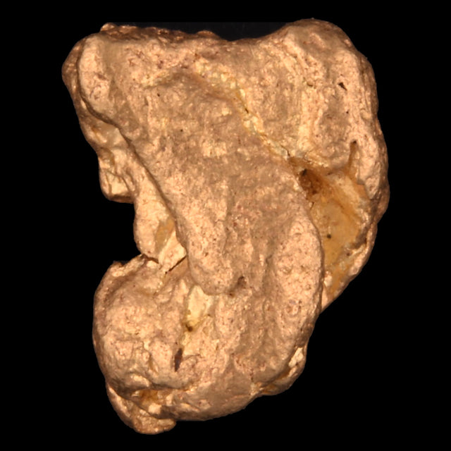 Goldnugget Nr. 26-0103 in der Nahaufnahme: Oberfläche und Struktur