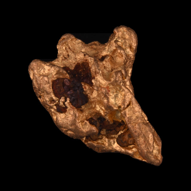 Goldnugget aus Leonora, Westaustralien, 1,28 g, Unikat Nr. 26-0152, freigestellt vor schwarzem Grund