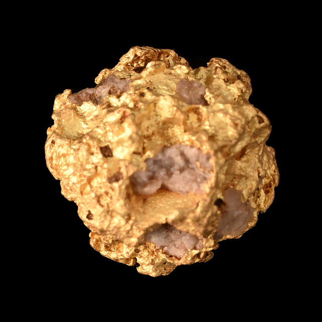 Goldnugget aus Leonora, Westaustralien, 1,34 g, Unikat Nr. 26-0162, freigestellt vor schwarzem Grund