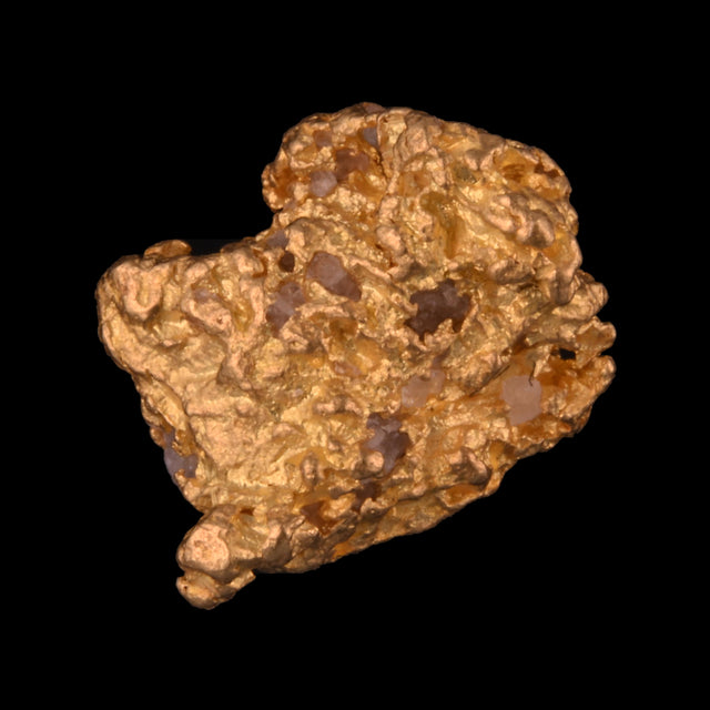 Goldnugget aus Leonora, Westaustralien, 1,71 g, Unikat Nr. 26-0256, freigestellt vor schwarzem Grund