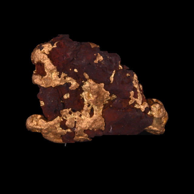Goldnugget aus Leonora, Westaustralien, 1,88 g, Unikat Nr. 26-0148, freigestellt vor schwarzem Grund