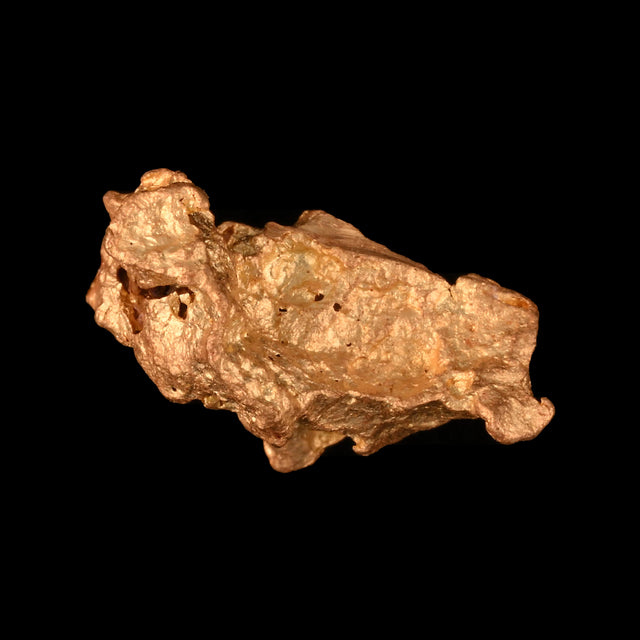 Goldnugget aus Leonora, Westaustralien, 1,92 g, Unikat Nr. 26-0309, freigestellt vor schwarzem Grund