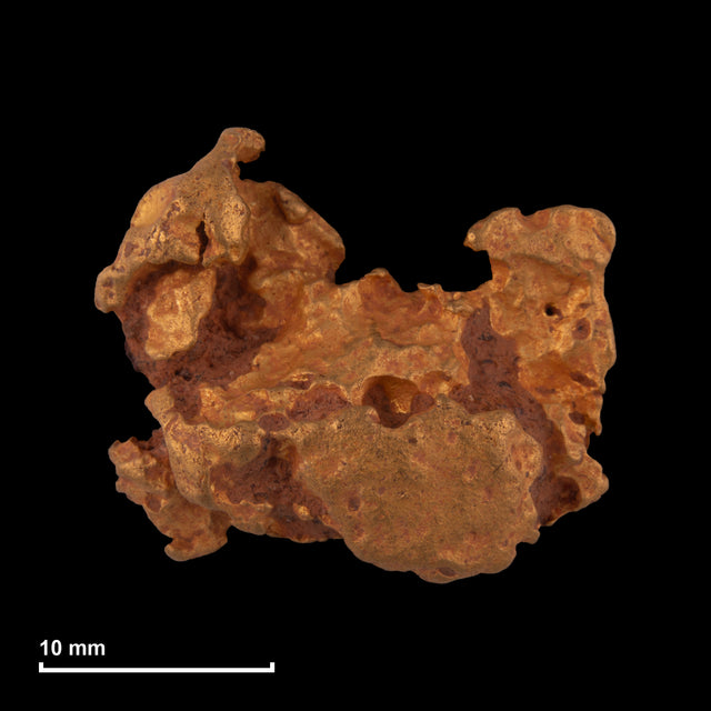 Goldnugget Nr. 26-0282 mit Maßstab: 22,2 × 19,4 mm bei 13,93 g