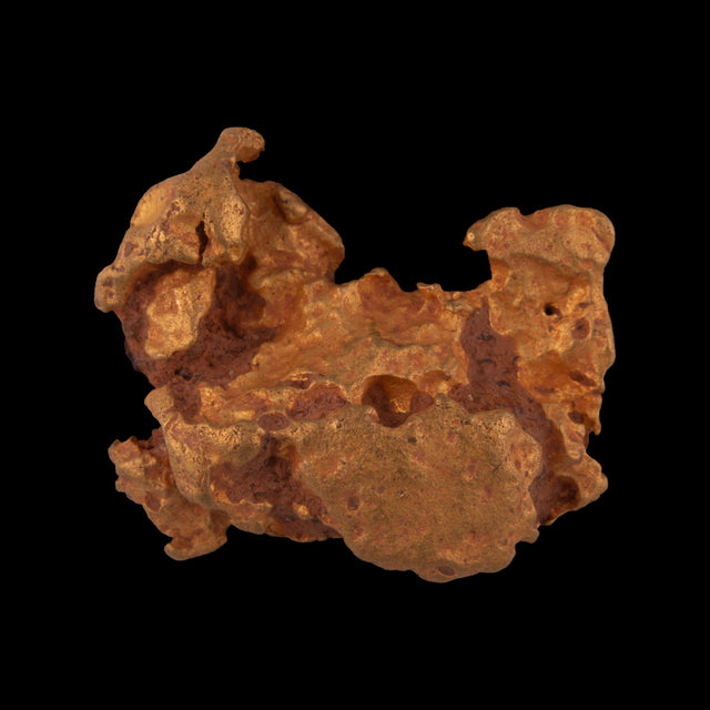 Goldnugget aus Leonora, Westaustralien, 13,93 g, Unikat Nr. 26-0282, freigestellt vor schwarzem Grund