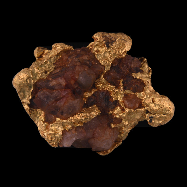 Goldnugget aus Leonora, Westaustralien, 15,86 g, Unikat Nr. 26-0266, freigestellt vor schwarzem Grund