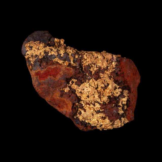 Goldnugget aus Leonora, Westaustralien, 2,06 g, Unikat Nr. 26-0302, freigestellt vor schwarzem Grund