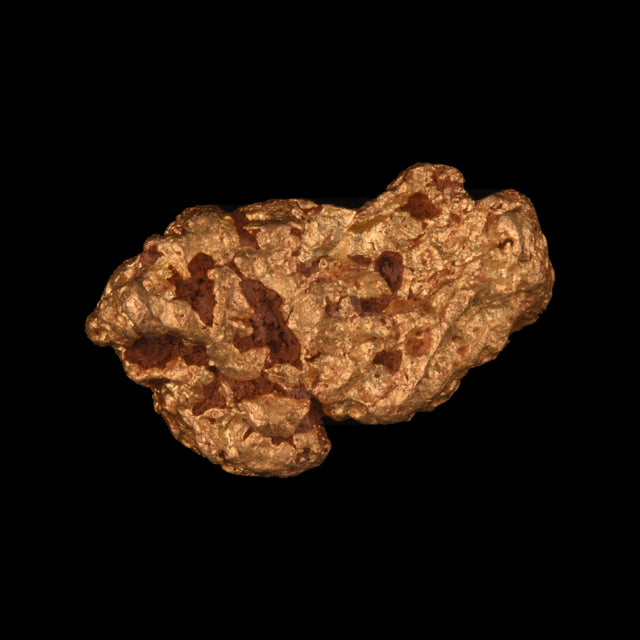 Goldnugget aus Leonora, Westaustralien, 2,66 g, Unikat Nr. 26-0232, freigestellt vor schwarzem Grund